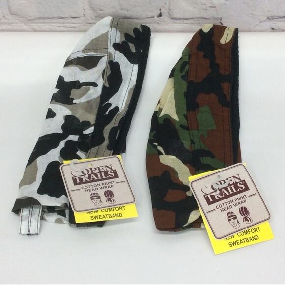 Open Trails Camouflage Durag With Sweatband Set Of 2 Head Wrap Biker Hunting NWT - Picture 1 of 5
